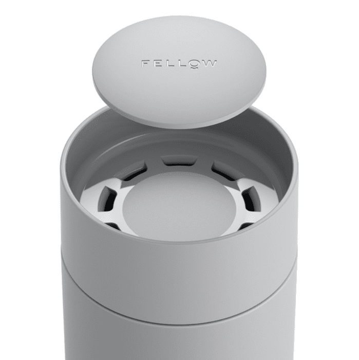 Fellow Carter Move Mug – Thermos Mug 355 ml – White &amp; Grey (360° Sip Lid)