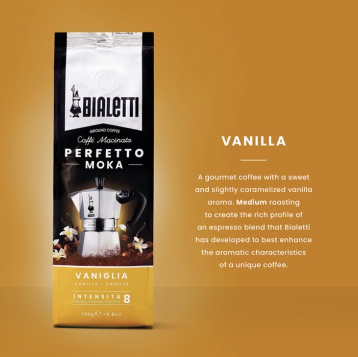 Bialetti Perfetto Moka Vanilla – Ground coffee – 250 g
