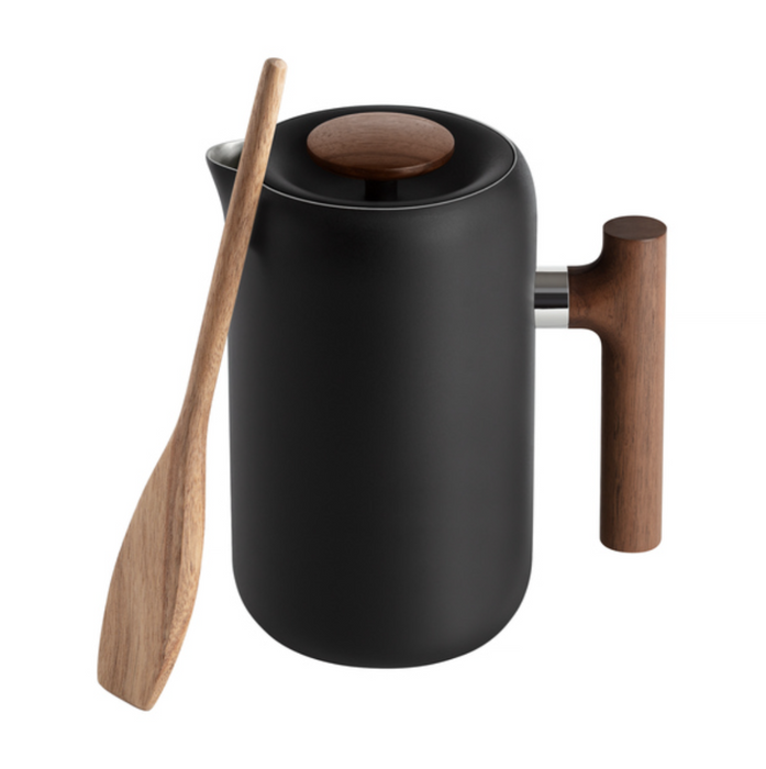 Fellow Clara – French Press – Matte Black with Walnut Handle