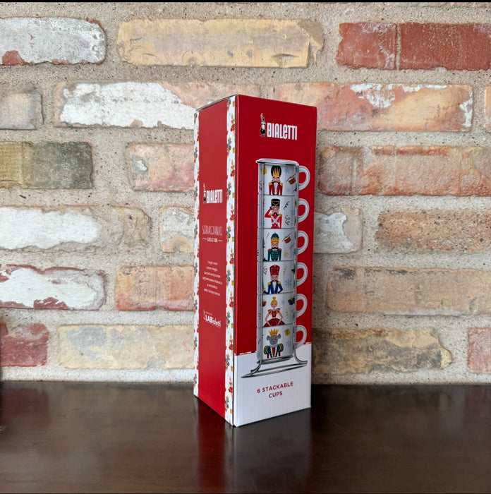 Bialetti Nutcracker - Set of 6 Espresso cups and holder