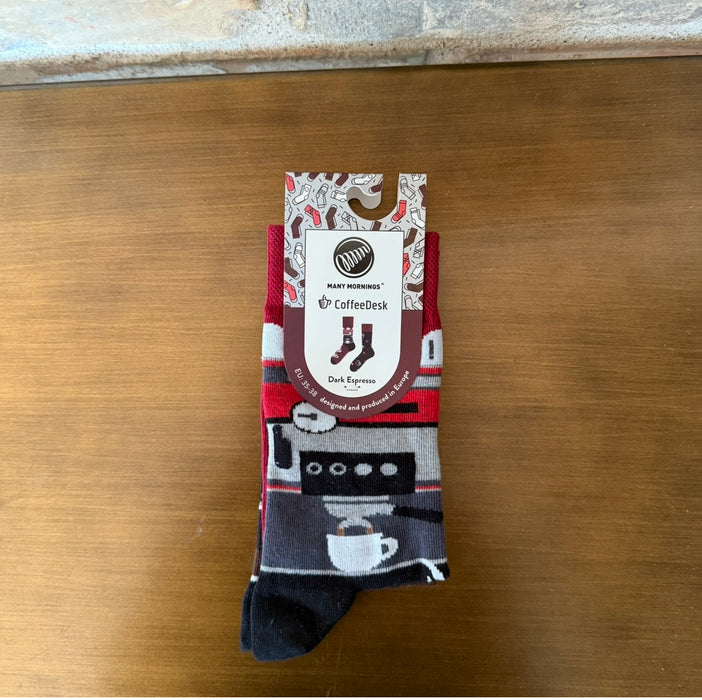 Many Mornings - Dark Espresso Barista Socks