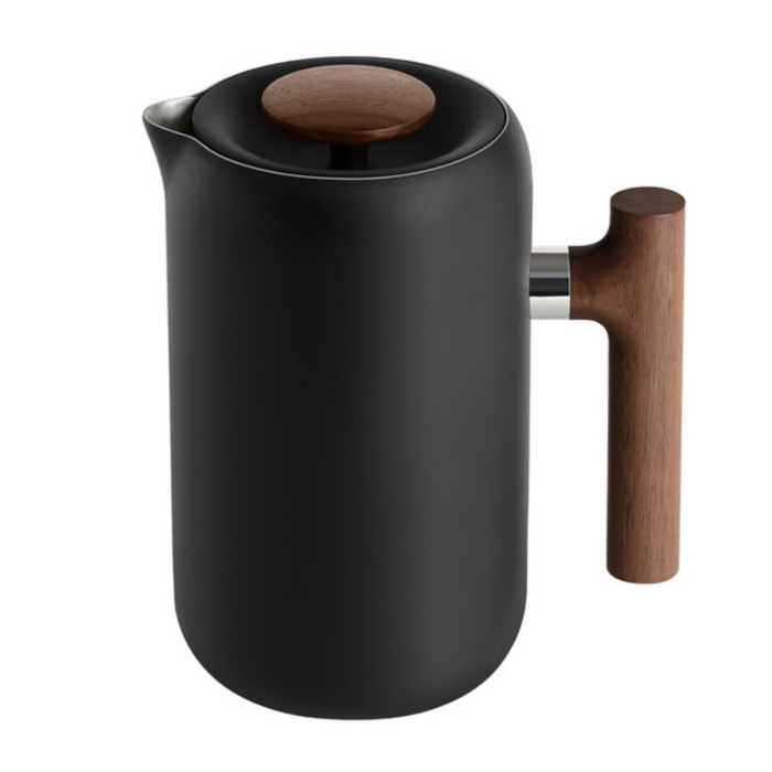 Fellow Clara – French Press – Matte Black with Walnut Handle
