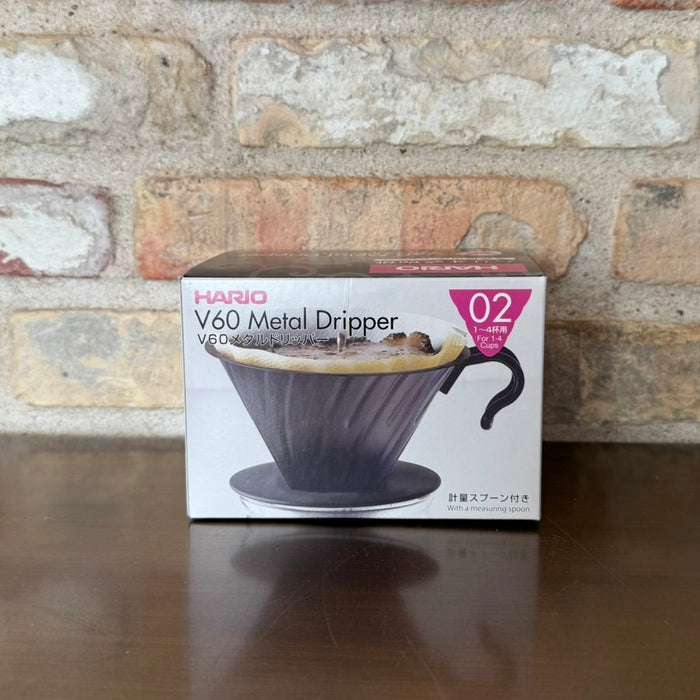 Hario V60-02 Metal Dripper with Silicone Base – Black