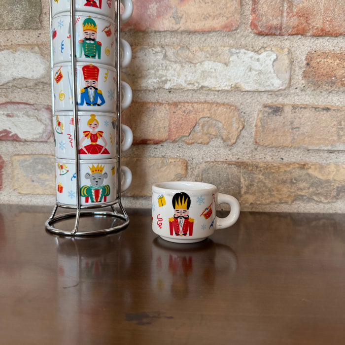 Bialetti Nutcracker - Set of 6 Espresso cups and holder