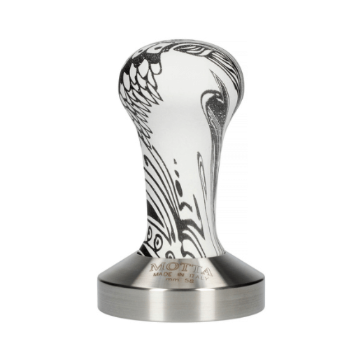 Motta Tamper 58 mm – Black/White Pattern – Flat Base