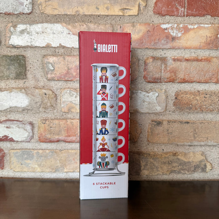 Bialetti Nutcracker - Set of 6 Espresso cups and holder