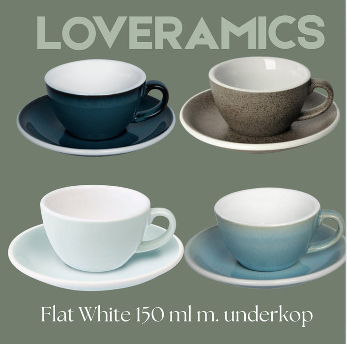 Loveramics Egg – Flat White Cup with saucer 150 ml (multiple colors)