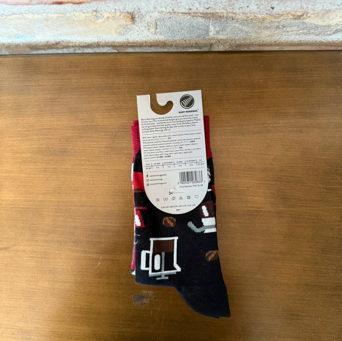 Many Mornings - Dark Espresso Barista Socks