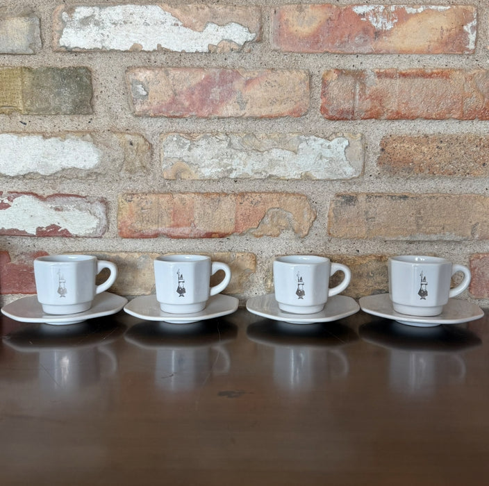 Bialetti – Set of 4 cups &amp; saucers (White, 60 ml)