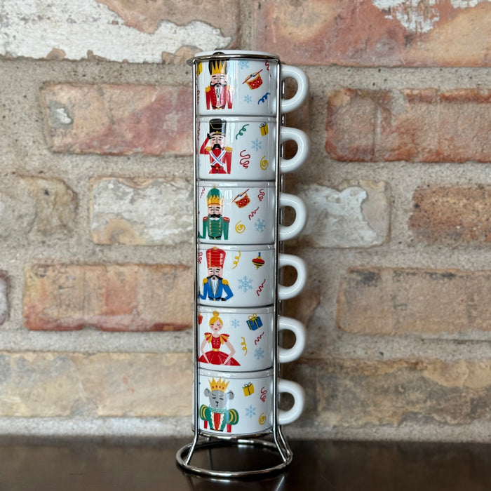 Bialetti Nutcracker - Set of 6 Espresso cups and holder