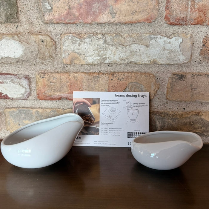 Loveramics – Ceramic Set of 2 Bean Dispenser Trays – White