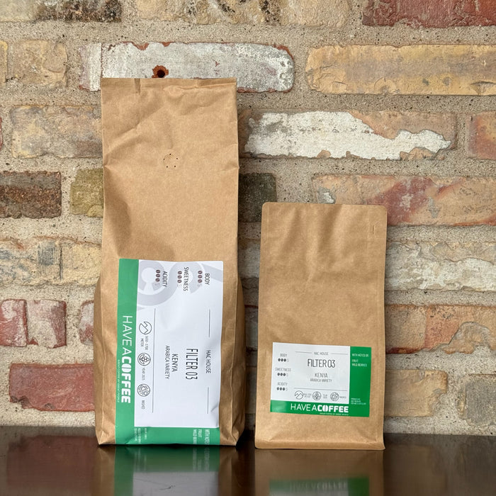 HAC House Filter 03 begge varianter 1 kg og 2 kg taget med murstens baggrund