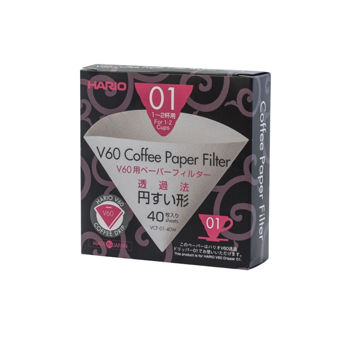 Hario V60-01 Paper Filters – 40 pcs