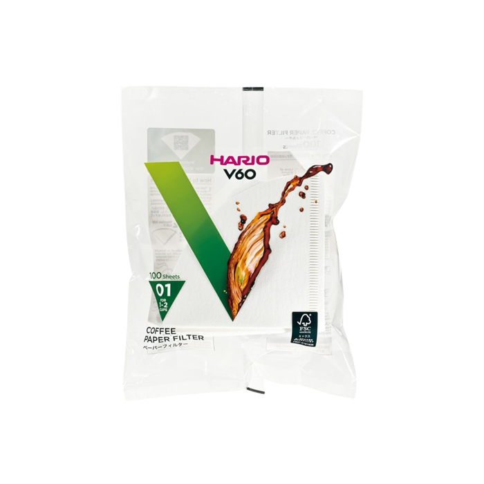 Hario V60-01 Paper Filters – 100 pcs
