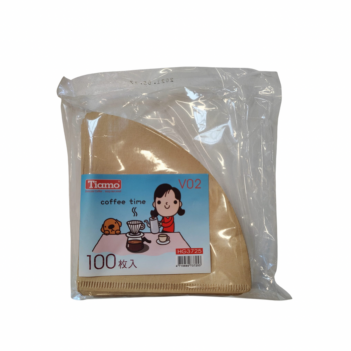 Tiamo Kaffefiltre V02 – Ublegede (100 stk)