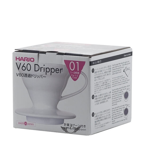 Hario V60-01 Ceramic Coffee Dripper – White