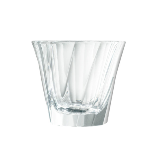 Espresso glas twisted design i klart glas